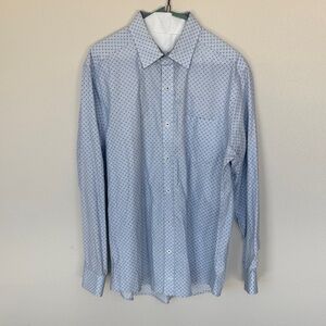 Johnston & Murphy Light Blue Geometric Dress Shirt
